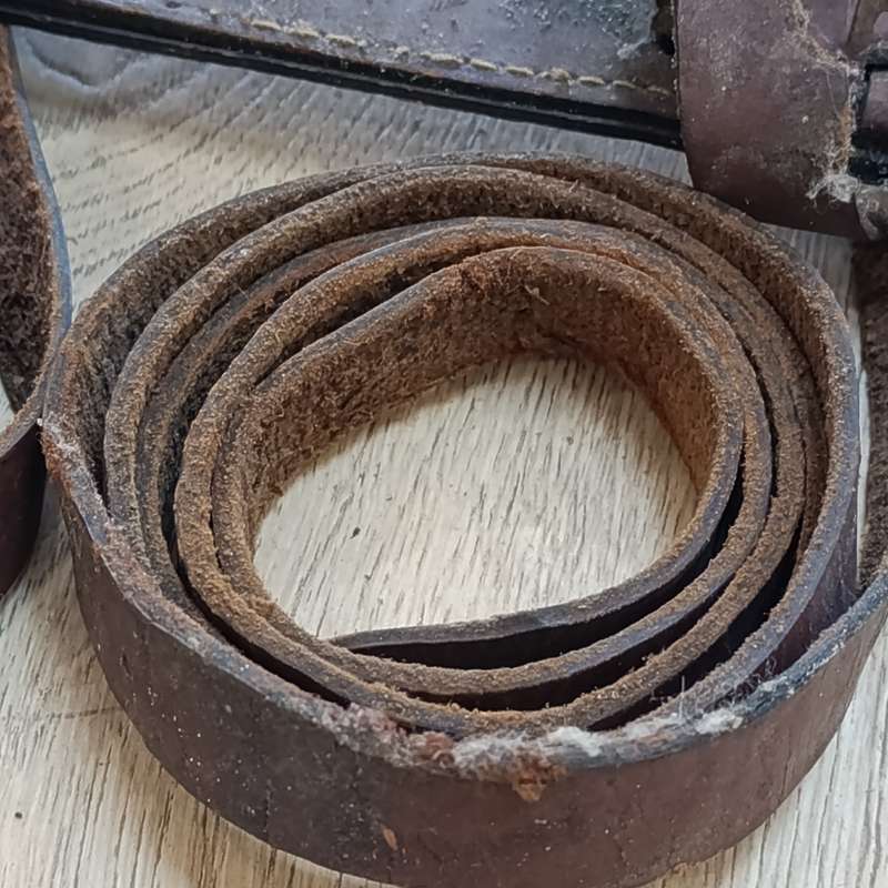 Vintage leather luggage straps