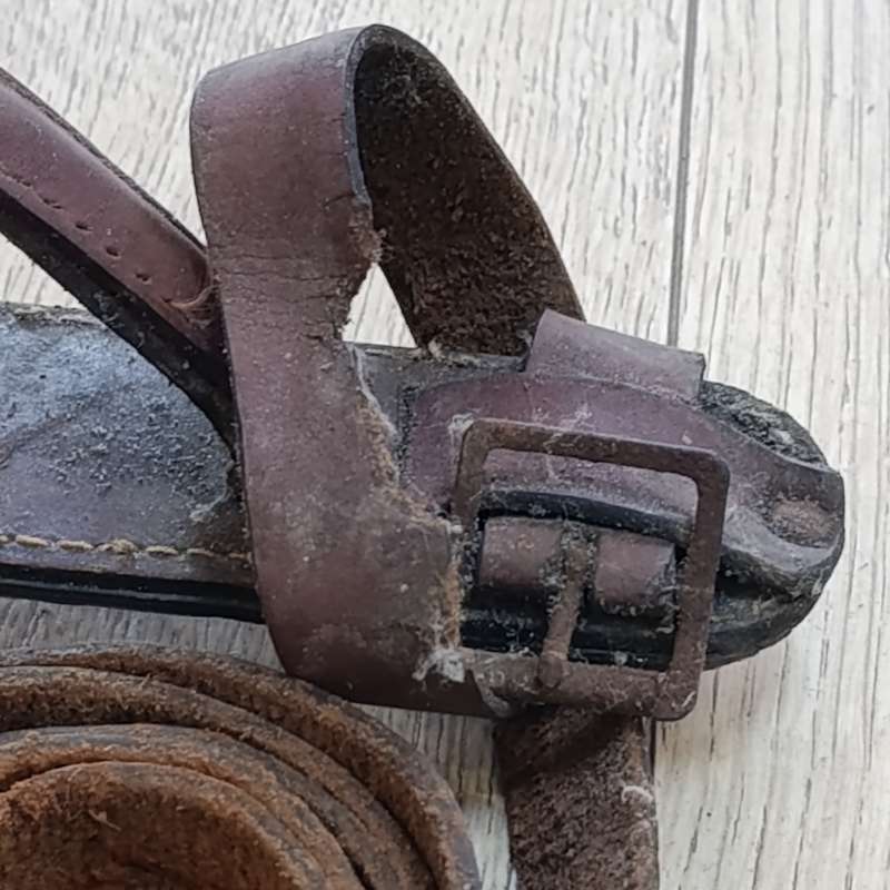 Vintage leather luggage straps