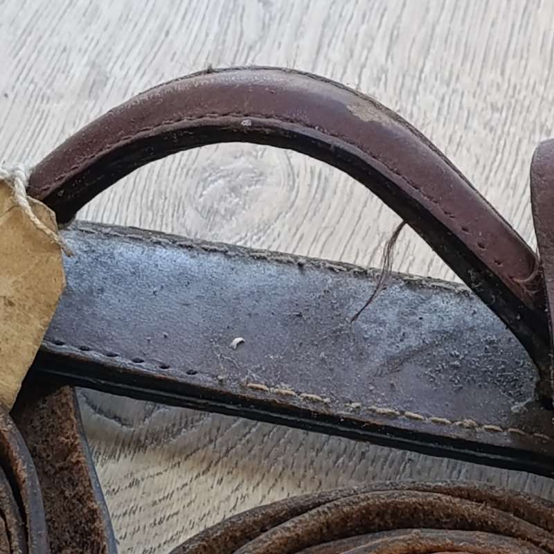 Vintage leather luggage straps