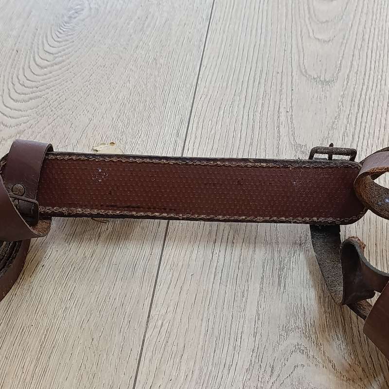 Vintage leather luggage straps