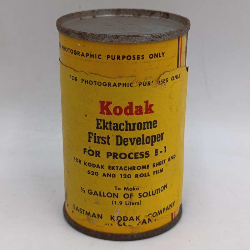 Vintage Kodak Ektachrome First developer for process E-1 tin - still sealed