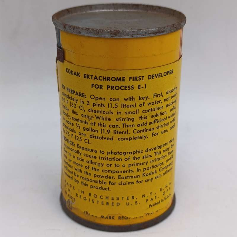 Vintage Kodak Ektachrome First developer for process E-1 tin - still sealed