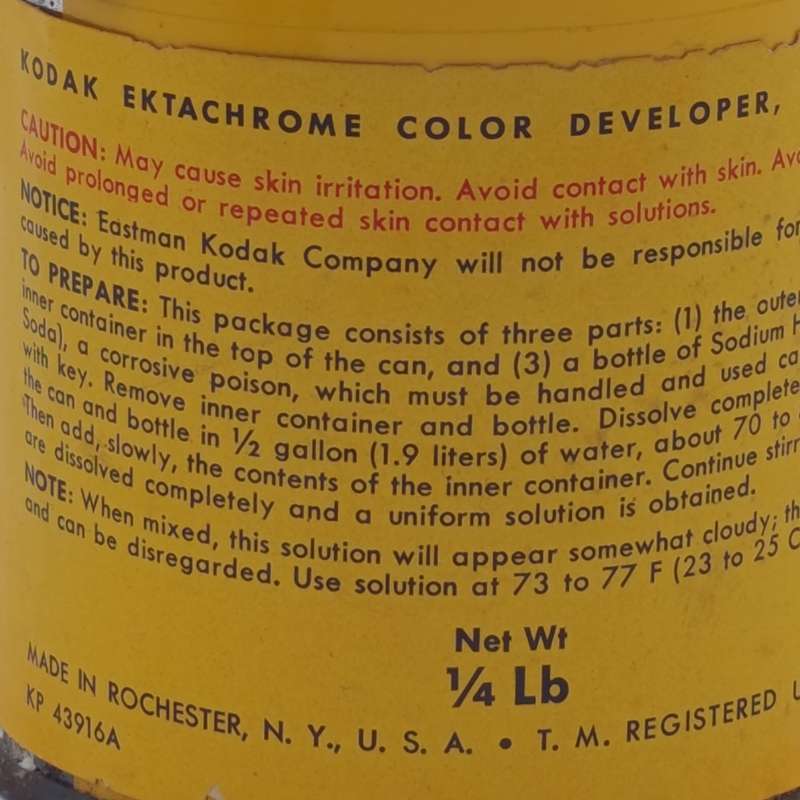 Vintage Kodak Ektachrome Color developer process E-1 tin - still sealed