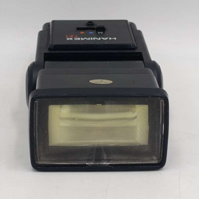 Vintage Yashica FX-3 35mm camera with Hanimex T21 flash in bag - shutter working