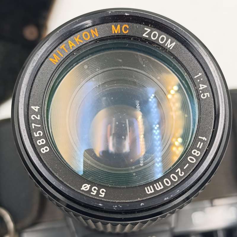 Vintage Yashica FX-3 35mm camera with Hanimex T21 flash in bag - shutter working