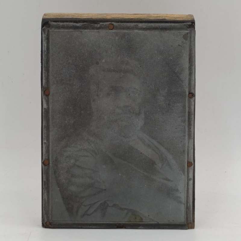 Antique metal photo printing plate