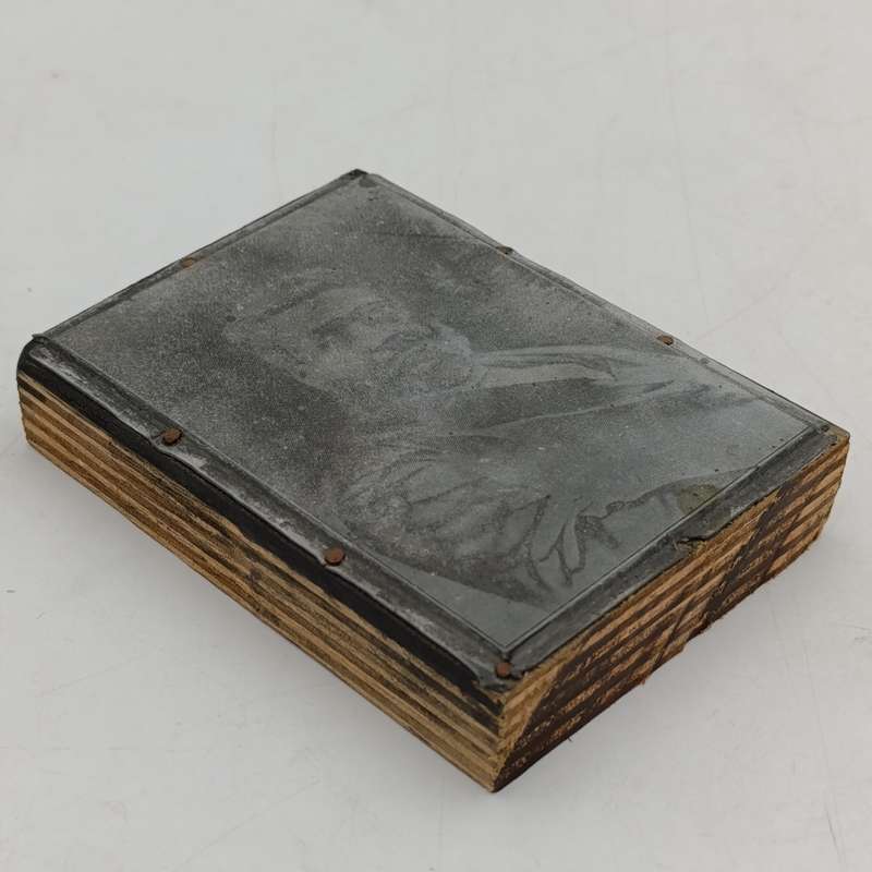 Antique metal photo printing plate