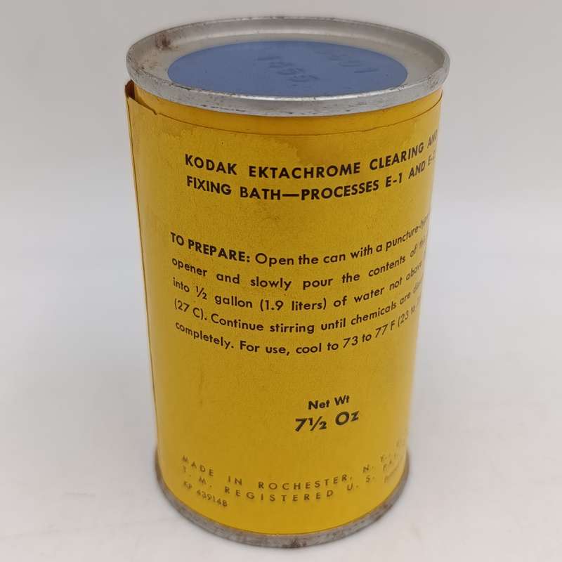 Vintage Kodak Ektachrome clearing and fixing both process E-1 and E-2 tin - still sealed