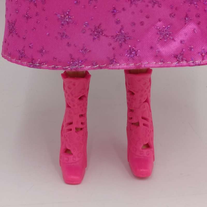 Barbie with pink dress, shoes and necklace