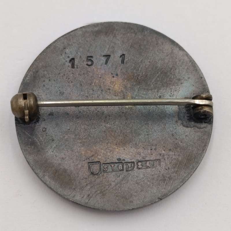 SA Railways 5 Years Safety sterling silver badge #1571