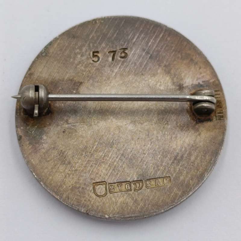 SA Railways 10 Years safety sterling silver badge #573