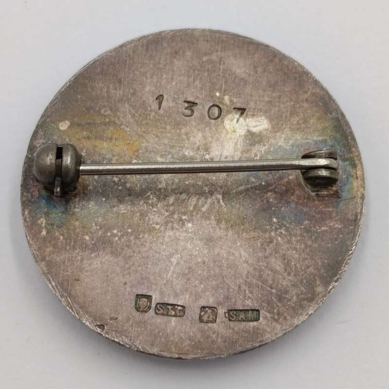 SA Railways 15 Years Safety sterling silver badge #1307