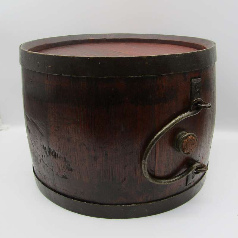 Antique Ox-wagon wood and brass water barrel