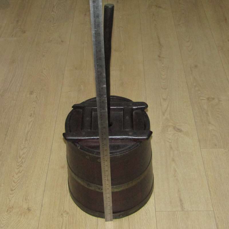 Antique wooden butter churn with stomper