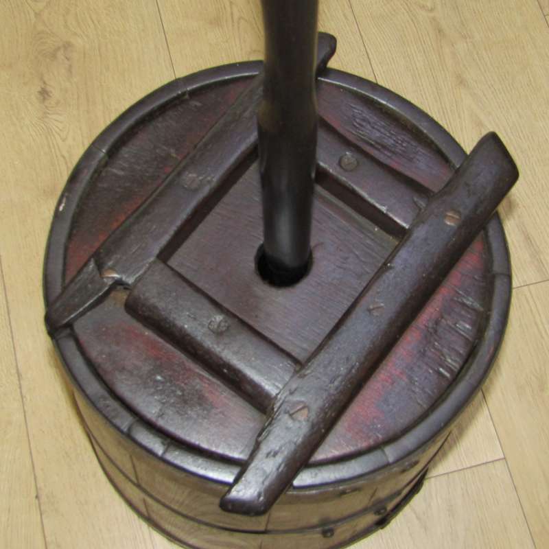 Antique wooden butter churn with stomper