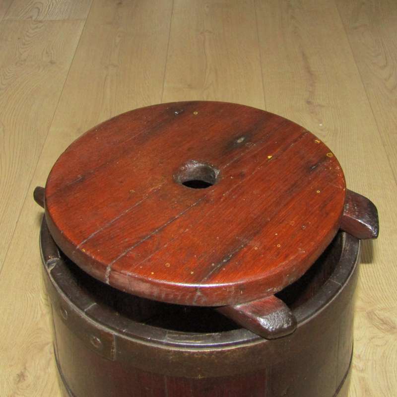 Antique wooden butter churn with stomper