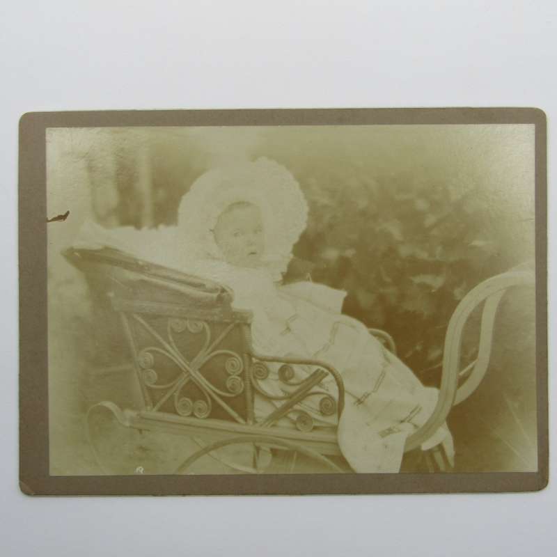 Antique photo of baby in pram