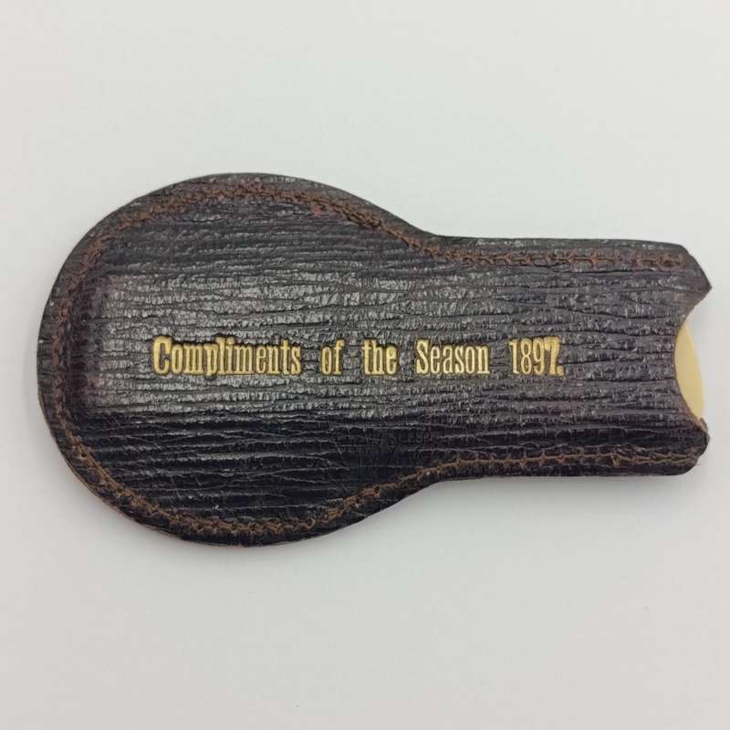 Antique Cleghorn and Harris Cape Town miniature mirror and comb - Compliments of the season 1897