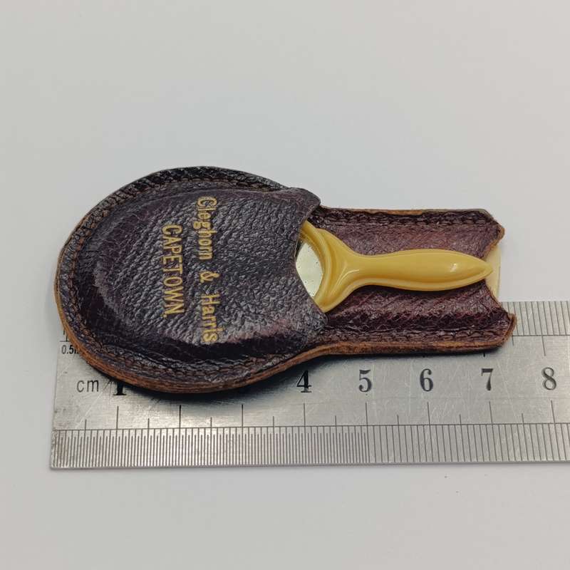 Antique Cleghorn and Harris Cape Town miniature mirror and comb - Compliments of the season 1897