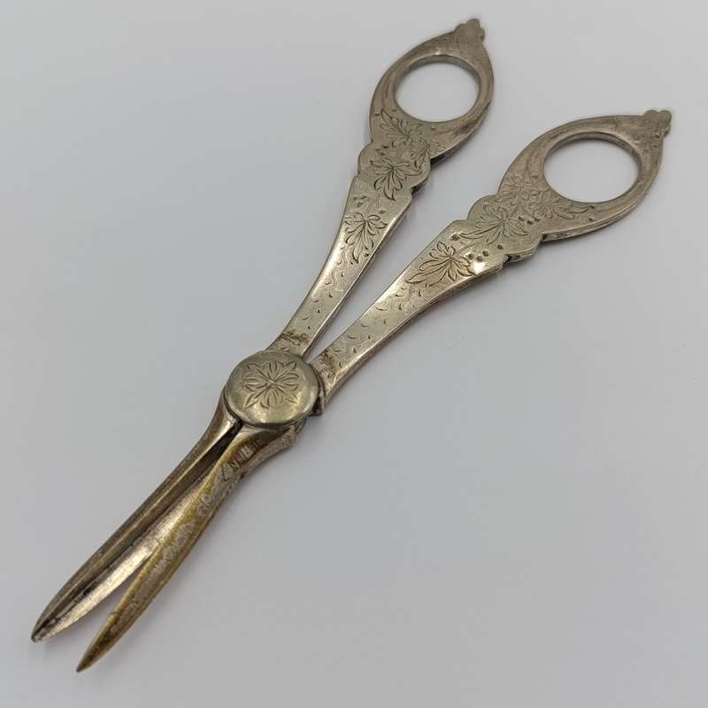 Antique Silver plated grape shears