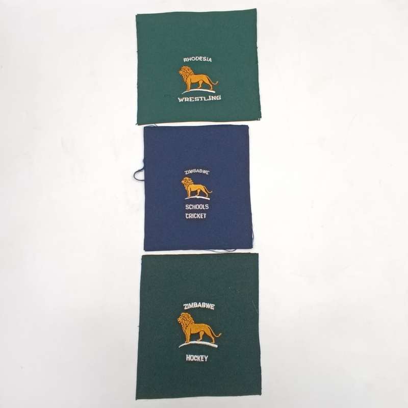 Lot of 3 Rhodesia/Zimbabwe cloth sport badges