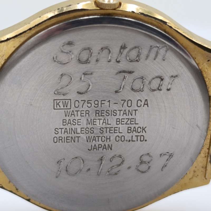 Orient Quartz Gold colour men's watch - working