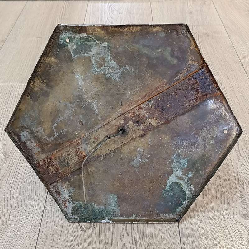 Vintage brass wall dome lamp with bevelled glass - came from Herbert Baker's house