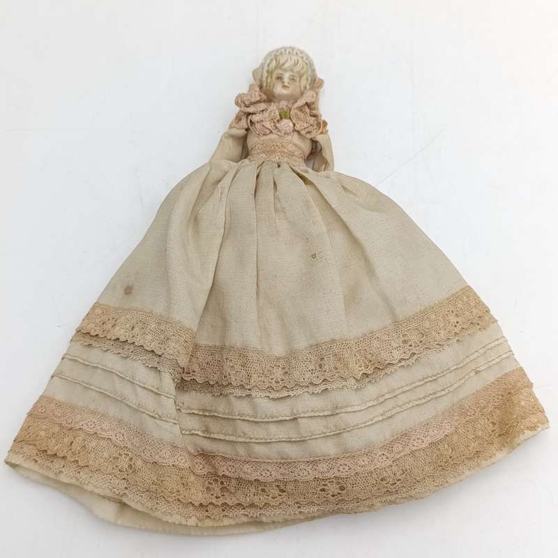 Antique bisque doll - hands and feet intact - 23cm high