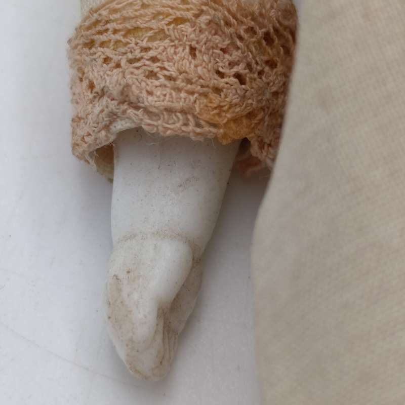 Antique bisque doll - hands and feet intact - 23cm high