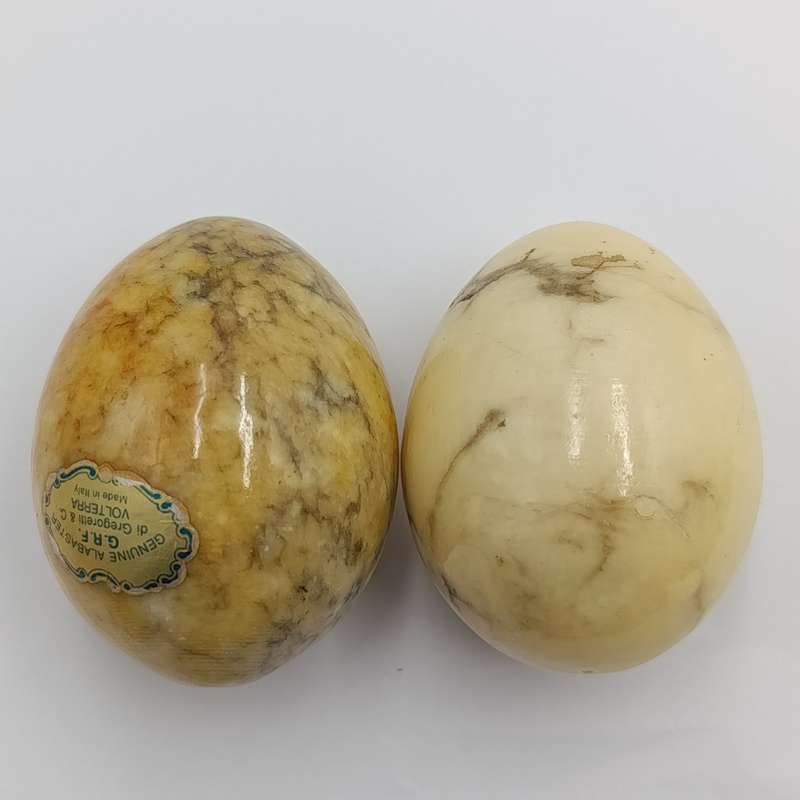 Pair of vintage Alabaster stone eggs