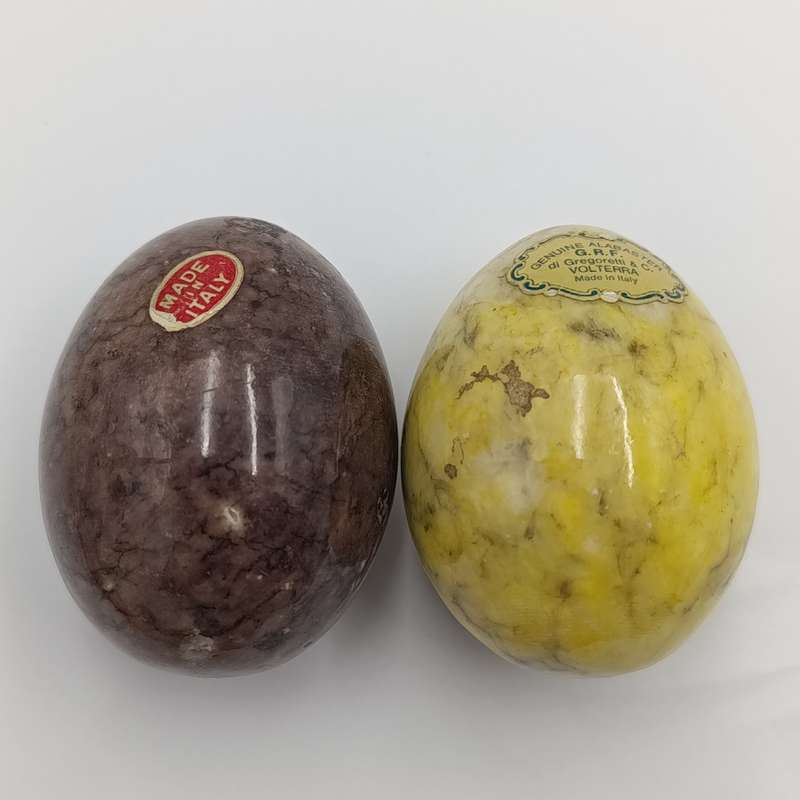 Pair of vintage Alabaster stone eggs