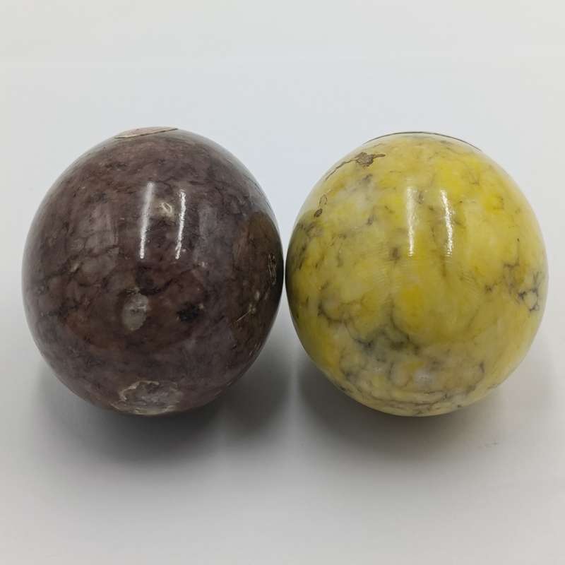 Pair of vintage Alabaster stone eggs