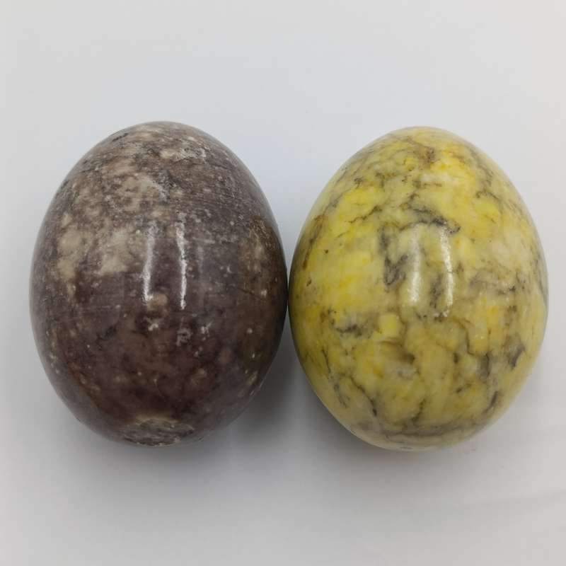Pair of vintage Alabaster stone eggs