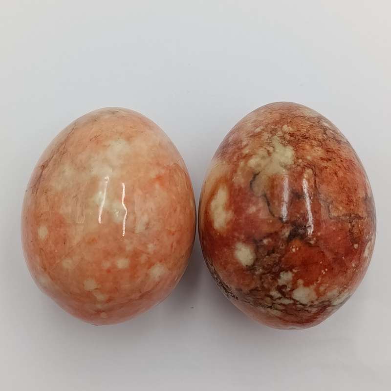 Pair of vintage Alabaster stone eggs