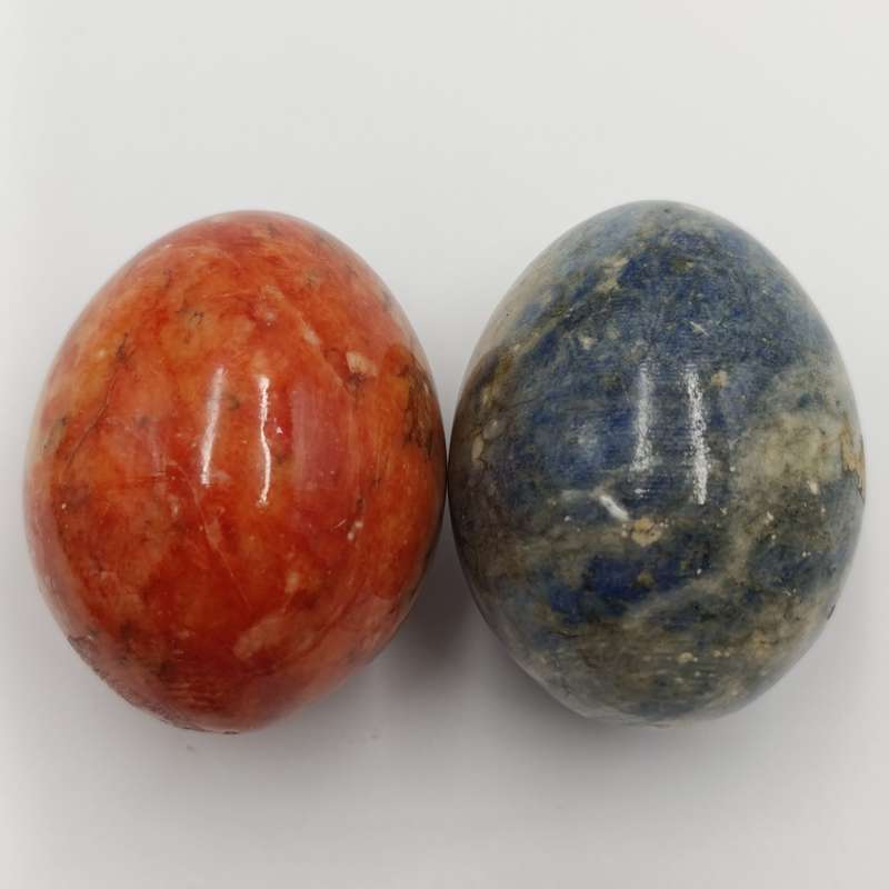 Pair of vintage Alabaster stone eggs