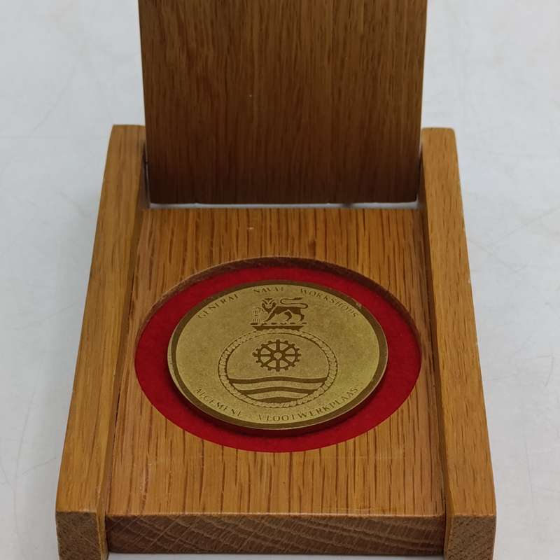 SA Navy General Naval workshops medallion in case