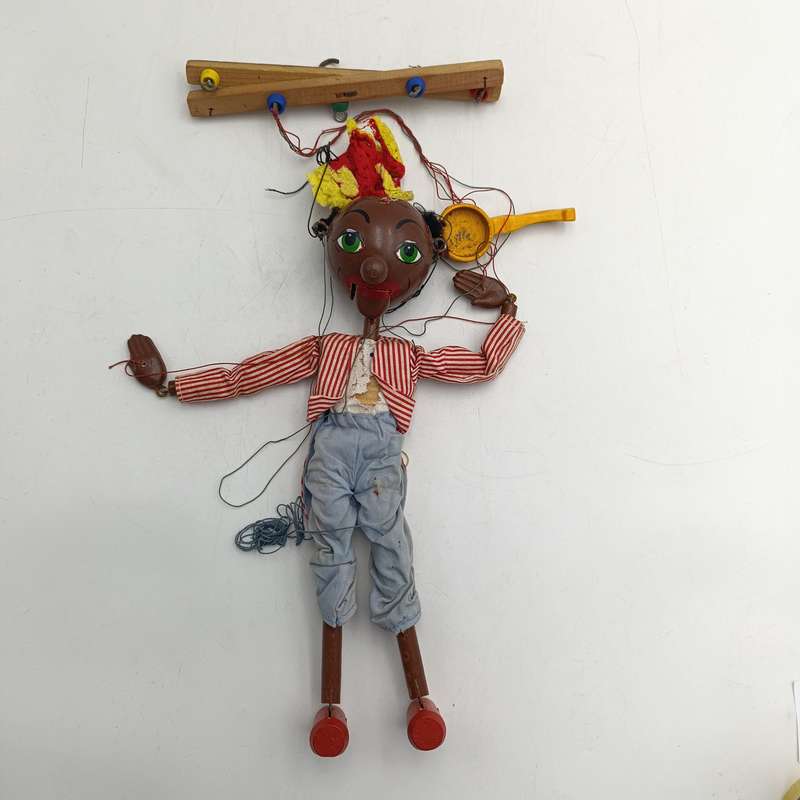 Vintage Pelham Puppets African Musician marionette