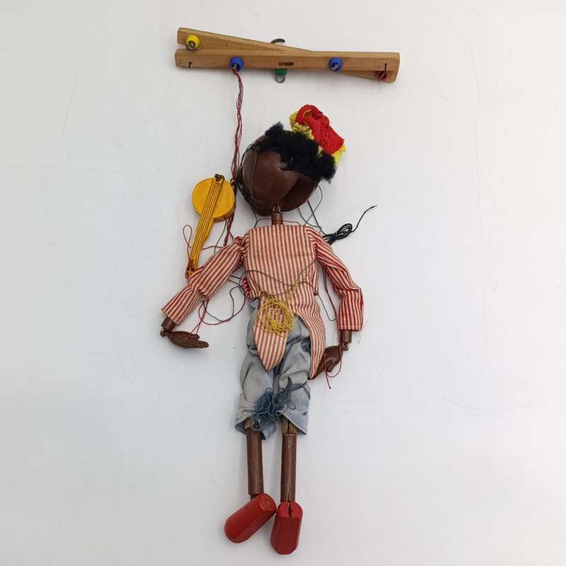 Vintage Pelham Puppets African Musician marionette