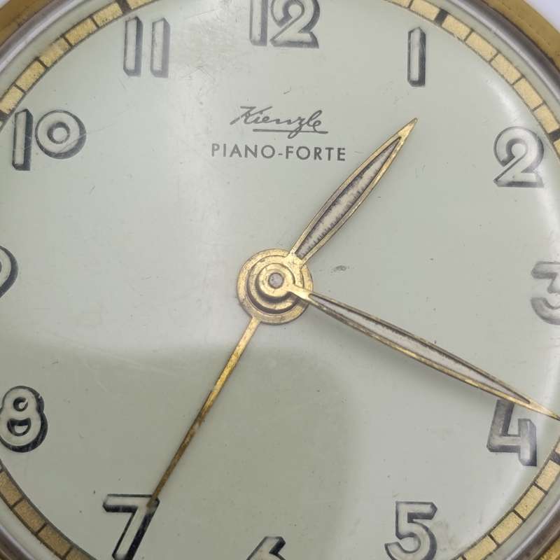 Vintage Kienzle Piano-Forte mechanical bedside alarm clock - working