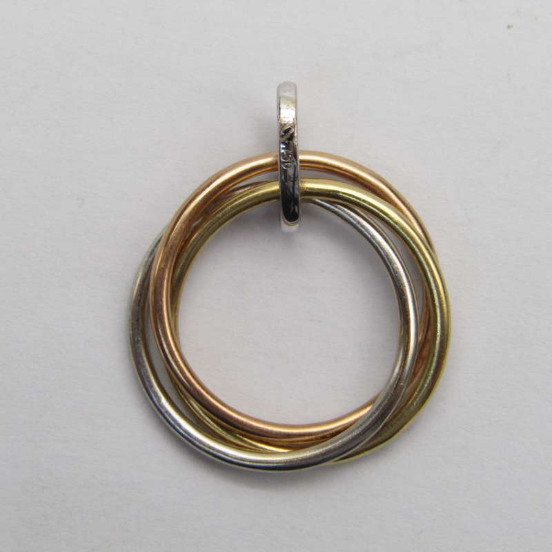 18kt White-, Yellow- and Rose gold diamond pendant with 144 small diamonds - weighs 3,7g