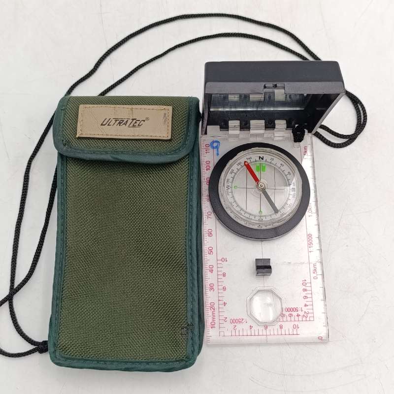 Ultratec mirror pocket compass in pouch