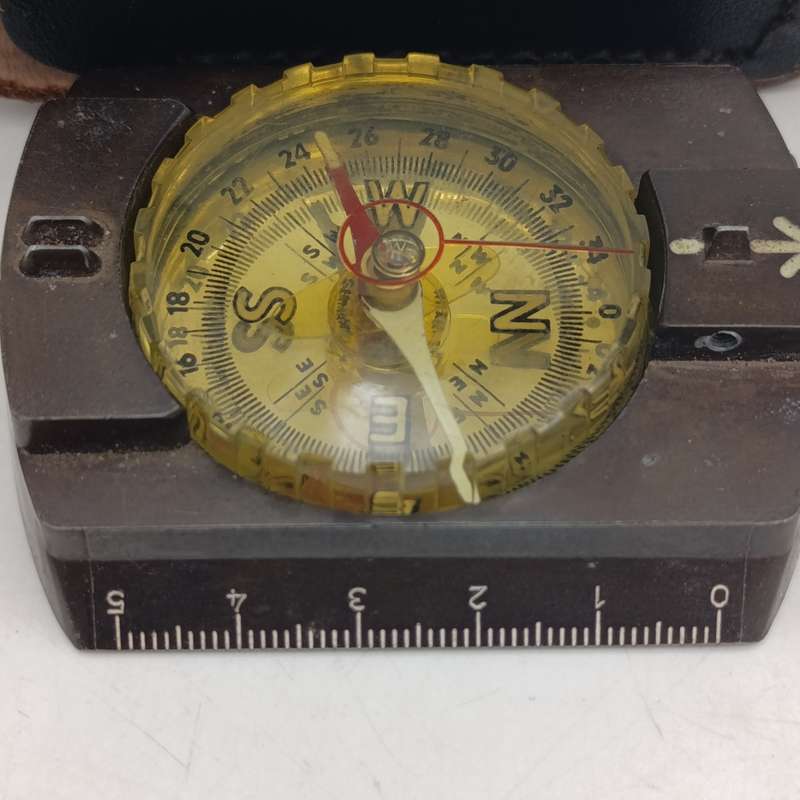 Vintage Wilkie Germany Walking compass in pouch