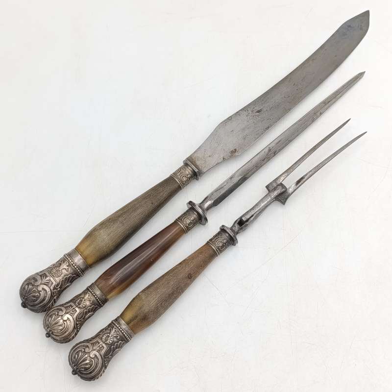 John Wait England late 1800's cutlery set with bone handles
