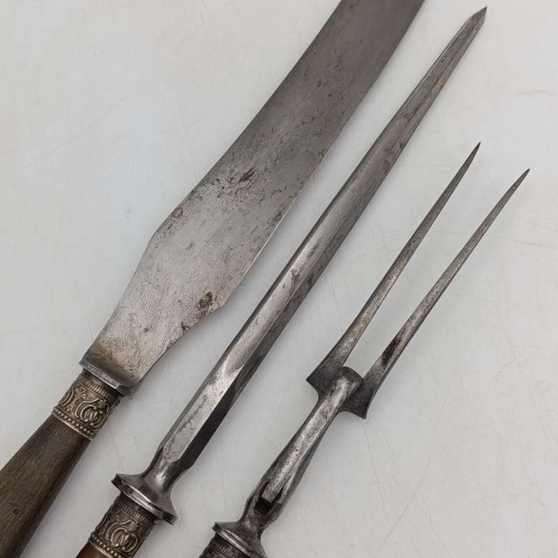 John Wait England late 1800's cutlery set with bone handles