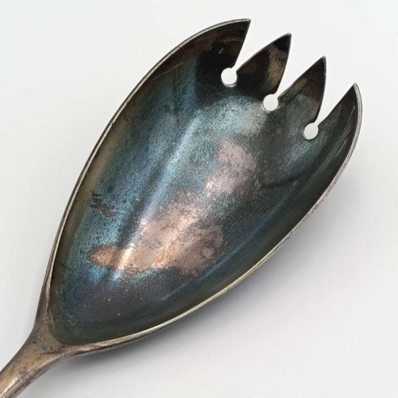 John Sherwood & Sous silverplated salad fork with Beaver mark (made to look like silver lion)
