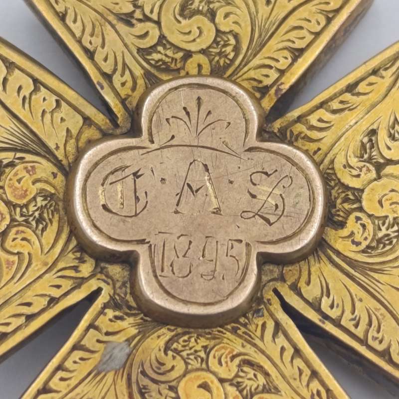 Brooch with Gold inscribed Elliott medal to J. Arnold "CAS 1895"