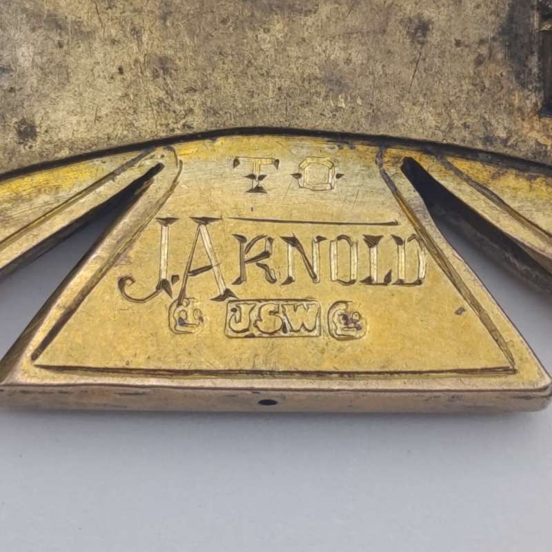 Brooch with Gold inscribed Elliott medal to J. Arnold "CAS 1895"