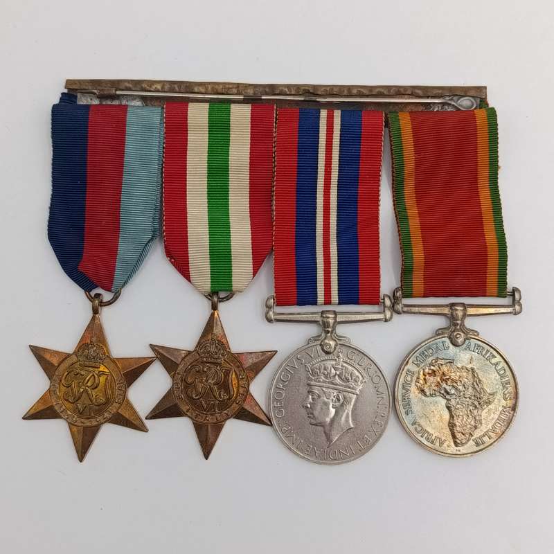 Set of WW2 Red Cross Medic Medal set issued to 161584 J.W.N Fourie