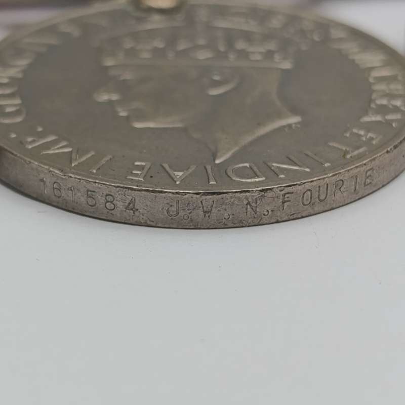 Set of WW2 Red Cross Medic Medal set issued to 161584 J.W.N Fourie