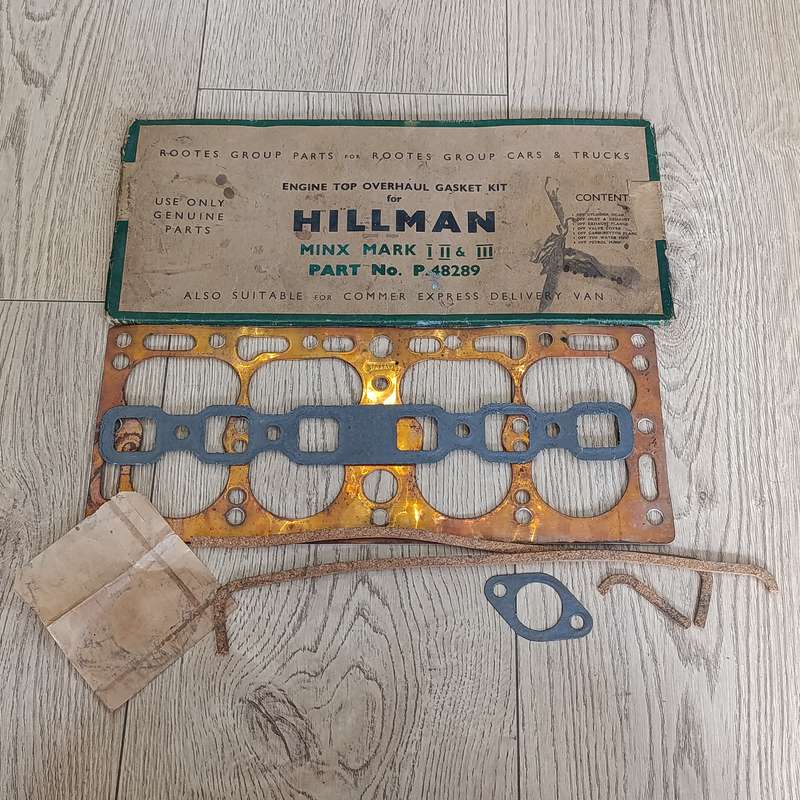 Engine top overhaul Gasket kit for Hillman Minx Mark 1,2 and 3